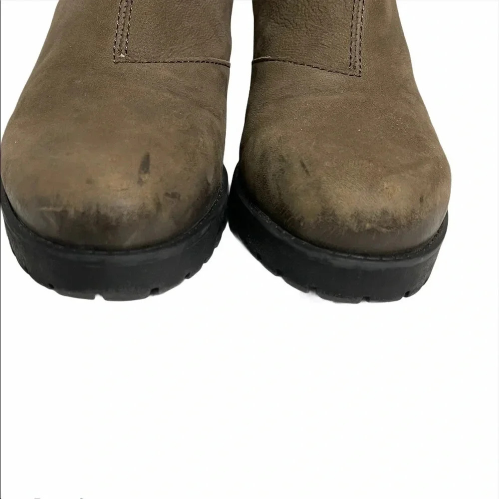 Vagabond Taupe Distressed Motor Heeled Ankle Boots - Picture 4 of 10